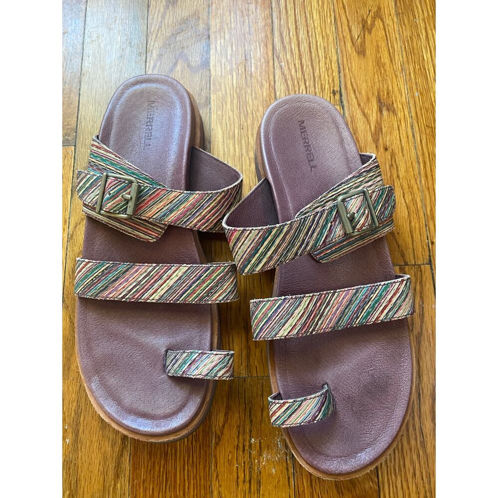 Merrell Juno buckle slide sandals stripes size 9/ Eur 40